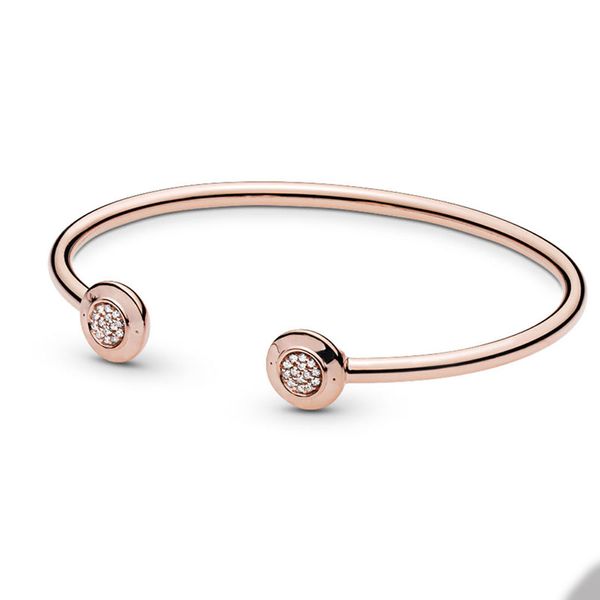 Braccialetto di cuffia in oro rosa 18k per pandora braccialetti per matrimoni per matrimoni in argento sterling per donna regalo di ragazza cz braccialetti di diamanti con set di scatole originale