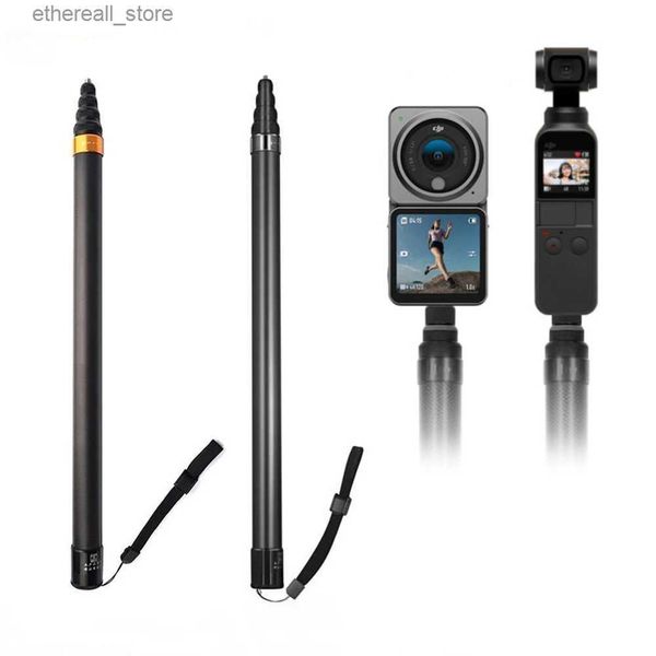 Selfie Monopods 290cm Fibra de Carbono Invisível Edição Estendida Selfie Stick para Insta360 X3 ONE X2 RS Gopro 11 Action 3 2 Câmeras Acessórios Q231110