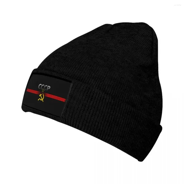 Berets CCCP National Emblem Gestrickte Hut Für Frauen Männer Mützen Winter Acryl Russland Armee Militärische Warme Melone Kappe