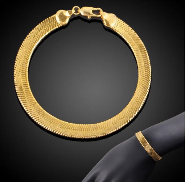 Uomini/donne hip-hop alla moda 18k Real oro placcato Europa America America Snake Chain Braccialetti Costumi di moda Braccialetti Gioielli per uomini Donne