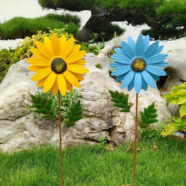 Decorazioni da giardino Pile decorative per esterni Ferro Girasole Arte Villa Cortile Prato Disposizione dei fiori Disposizione del paesaggio domestico