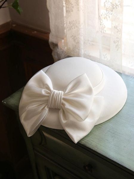 Berets francês retro chapéu senhoras verão jantar festa moda elegante vestido de casamento branco mulheres chapéus