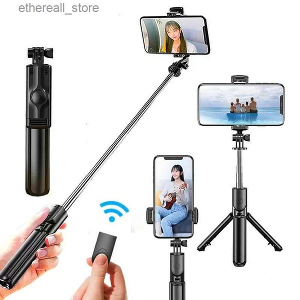 Selfie Monopods Cep Telefonu Tutucusu Selfie Stick Tripod İPhone Samsung için Canlı Akış Cep Telefonu Desteği Uzaktan Kumanda Q231110