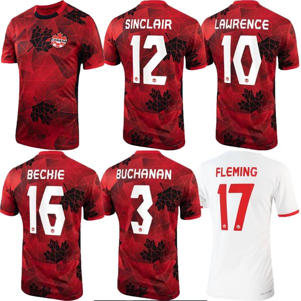 2023 2024 Jerseys de futebol do Canadá Seleção Nacional Davies J.David 23 24 Ugbo Larin Cavallini Millar Eustaquio 2024 Camisa de futebol T Away Away Uniform