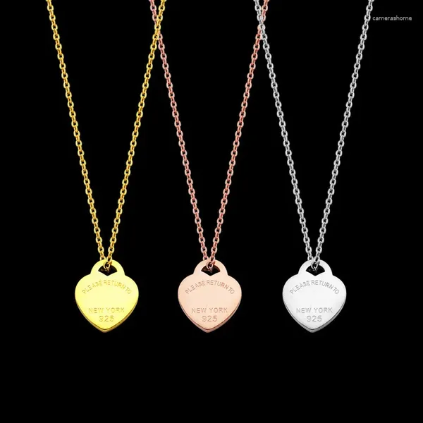 Anhänger Halsketten Titan Stahl Schmuck Großhandel Halskette Single Peach Heart Shaped Women's Love