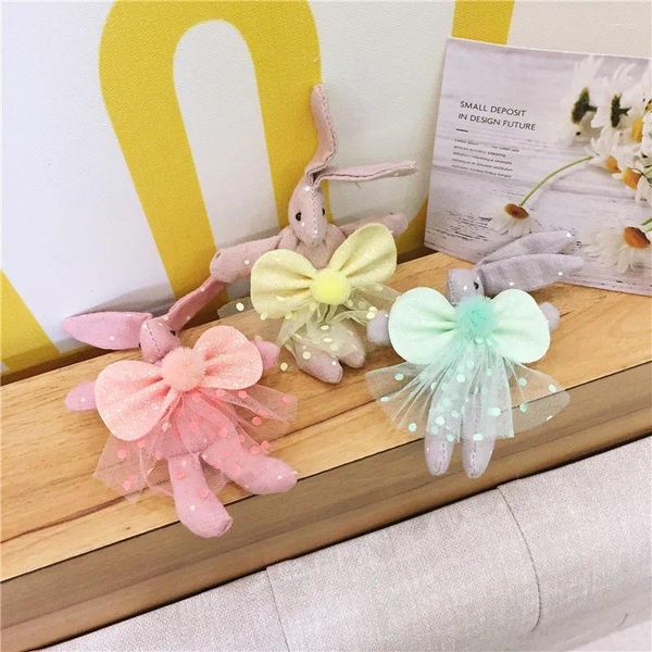 Saç klipsleri 12cm 10pcs/paket el yapımı bowknot diy mücevher kumaş çorap yapım bulgu aksesuarları