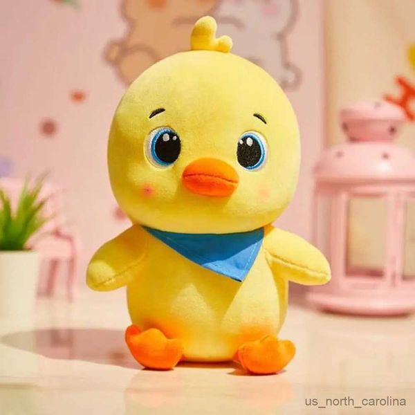 Animais de pelúcia de pelúcia 24cm pequena boneca de frango amarelo pequeno casal adorável dinossauro pinguim boneca para crianças adultas brinquedos de pelúcia presentes de dia dos namorados de ano novo R231110