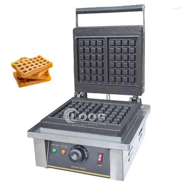 Fornos elétricos Equipamento de cozinha comercial Stainlerss Aço fundido Máquina de fazer waffles de ferro fundido Fabricante quadrado