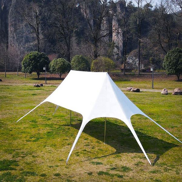 Tenda a baldacchino a stella personalizzata pubblicitaria Tenda a stella a forma di ragno super grande portatile doppia doppia 12x17m a due poli per eventi all'aperto