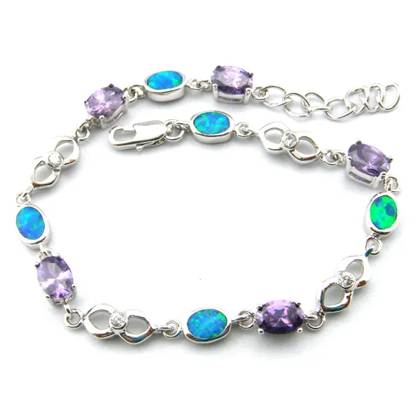 Modeschmuck Opalarmband mystischer Regenbogen BLAU mexikanisches Armband