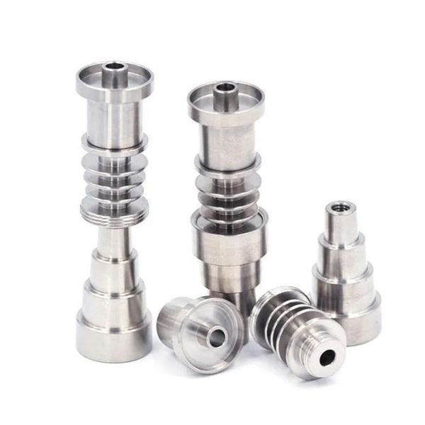 GR2 Titanium Prego 10mm 14mm 18mm 6 EM 1 Ajustável Domeless Enails Acessórios para Fumar M F Joint 16mm 20mm Enail Bobina Dab Palha Para Dab Rig Bong Atacado