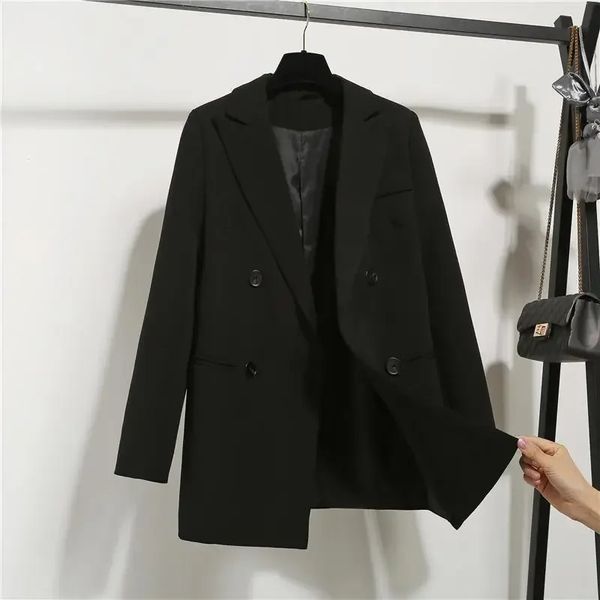 Ternos femininos blazers de luxo preto blazer escritório feminino moda coreana fino ajuste manga longa superior primavera outono casaco atacado 231110