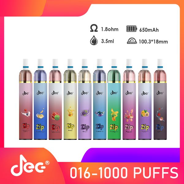 Оригинальный JEC Puff Flex Pro 1000 1200 затяжек, перезаряжаемая одноразовая сигарета, вейп-устройство, 12 вкусов, аккумулятор 600 мАч, картридж 3,5 мл, стартовый комплект для электронных сигарет 0/2/3% 1k