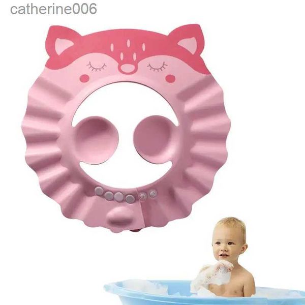 Toucas de banho Chapéu de lavagem de bebê com proteção de ouvido Viseira de cabeça de banho de bebê à prova d'água com proteção de ouvido para lavar o cabelo Soft Silicone PP TPEL231110