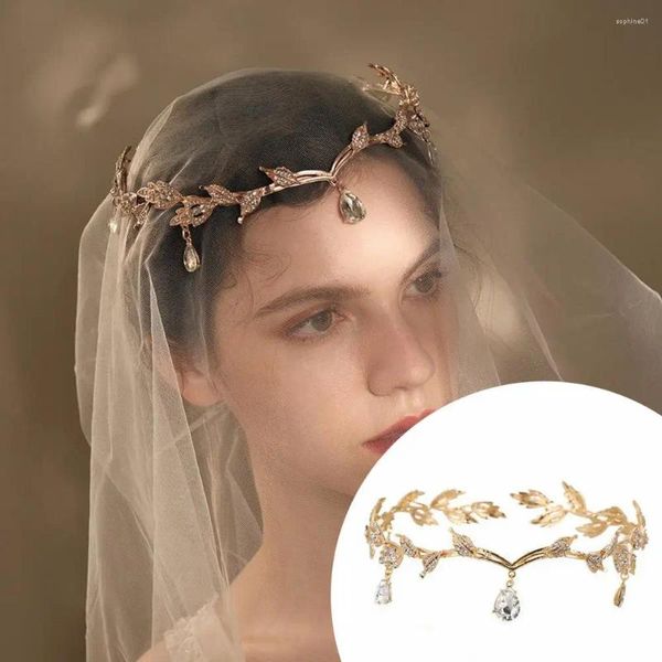 Headpieces noiva coroa elegante espumante nupcial folhas forma tiara para o cabelo do casamento ajustável headpiece jóias