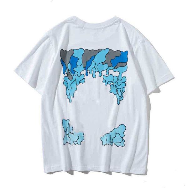 Sommer-T-Shirt für Männer und Frauen Designer Marke Custom Top Kurzarm Lose Polo reines Baumwollstoff Weiß gedruckter Buchstaben T-