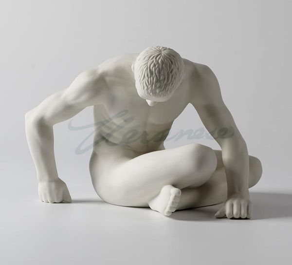 scultura di alta qualità moderna in ceramica personaggio scultura nudo artistico uomo statua astratta pensatore figurine gay angelo giovanile ornamen8036803