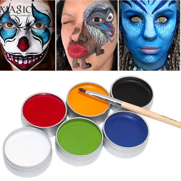 Körperbemalung 1 Stück Halloween Schönheit Monochrome Ölfarbe Make-up Gesicht Flash Tattoo Gesicht Körperbemalung Ölgemälde Kunst Make-up Gesichtsbemalung Großhandel 231109