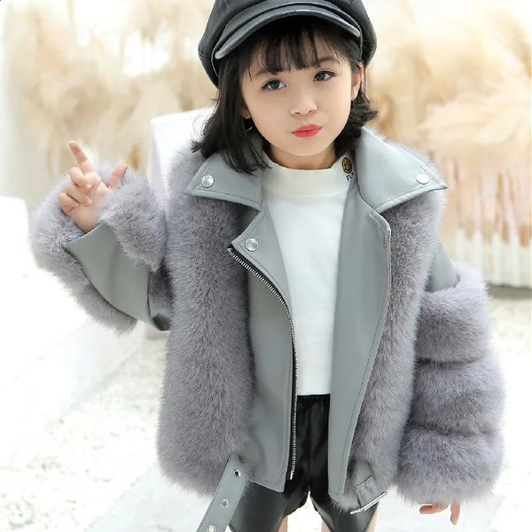 Giacche LILIGIRL Abbigliamento per bambini Autunno Inverno Ragazzi e ragazze Cappotto in pelliccia sintetica Giacca calda in lana ispessita 231109