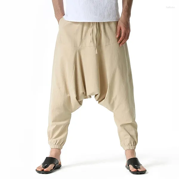 Pantaloni da uomo S-3XL!2023 Pantaloni elastici con tasche grandi Harem primaverili e autunnali Festa all'aperto casual