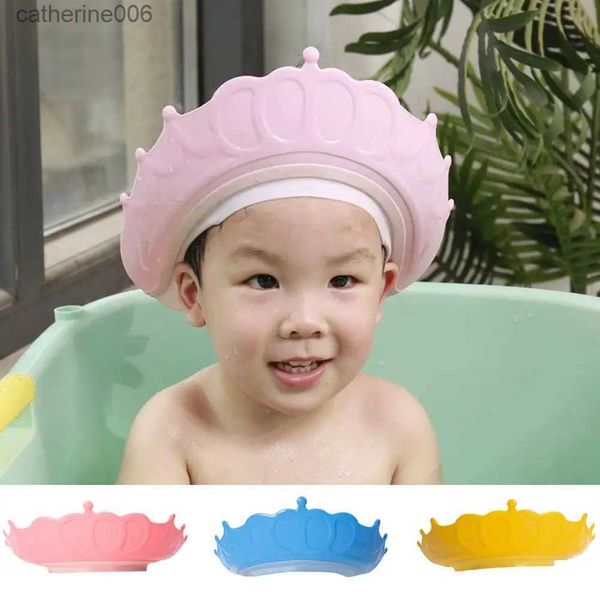 Cuffie per doccia Dropshipping all'ingrosso Cuffia per shampoo per bambini ampliata regolabile Cartoon compatto colore brillante lavaggio capelli bambino cappello da bagnoL231110