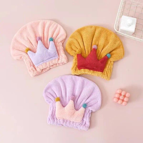 Asciugamano carino per bambini Asciugamani avvolti rapidamente per capelli Asciugamani Cappello Cappelli da bagno Accessori per cuffie da doccia portatili in pile di corallo