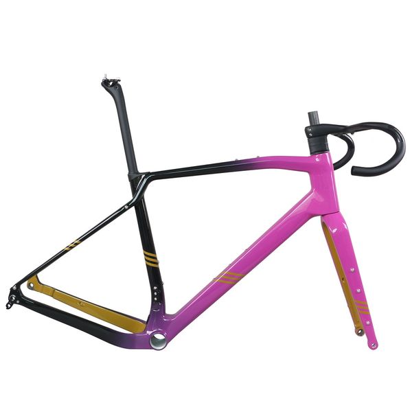 Полная скрытая кабельная гравийная рама велосипеда GR047 Пользовательская краска T47 TORAY T1000 Размер углеродного волокна XS/S/M/L/XL