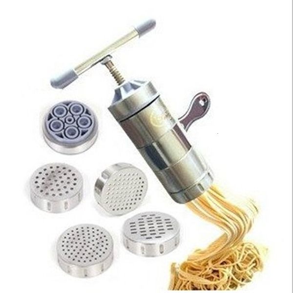 Produttori di noodle manuali produttori di acciaio inossidabile con 5 modelli S Pasta per pasta cucina Strumenti di frutta vegetale 230407