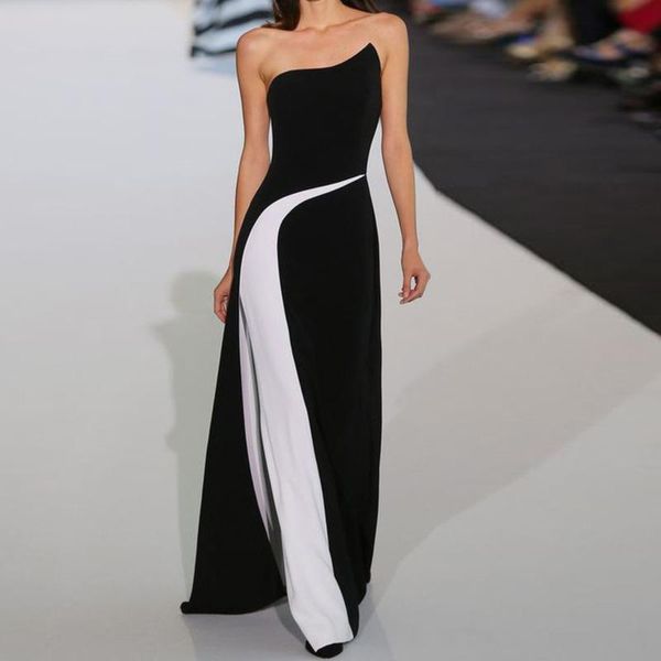 Sıradan Elbiseler Sonbahar Kış Kadınları Seksi Elbise 2023 Birleştirme Straplez Solsuz Tüp Top Moda Trendi Siyah İnce Vestidos
