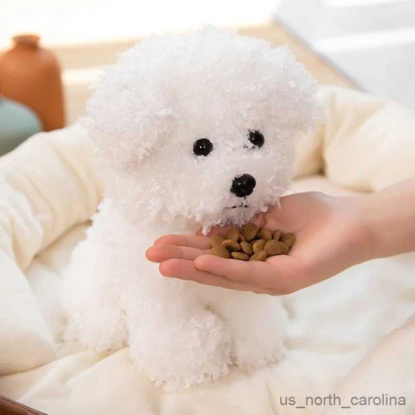 Animali di peluche ripieni 20 cm Peluche cane bianco marrone farcito morbido cane riccio placare giocattoli per bambole per bambini regalo di compleanno per ragazze R231110