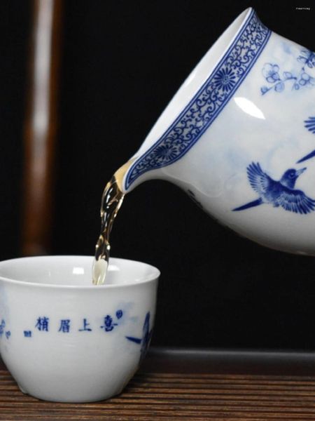 TeAware Setleri Jingdezhen Yongle Cam Mavi Beyaz Konuk Örnek Antika Seramik Çay Küçük BİR Bardak