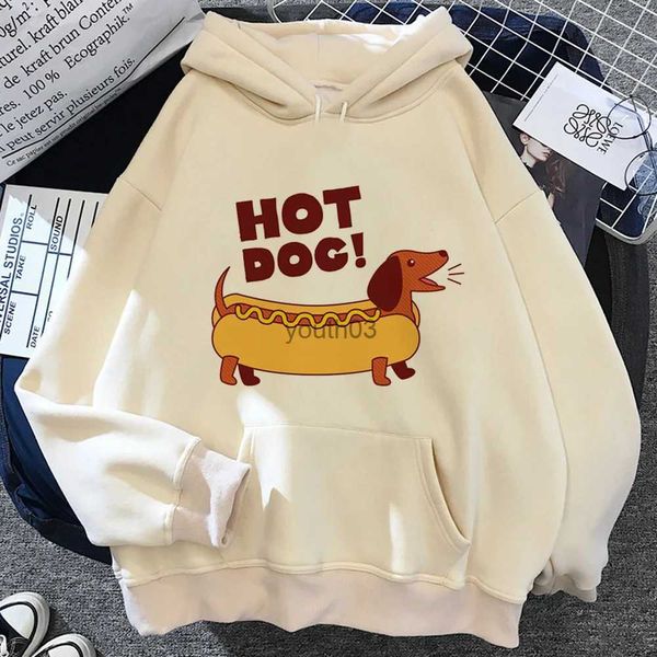 Moletons femininos Moletons Salsicha Dog Dachshund moletons mulheres harajuku anime streetwear suéter puxa feminino inverno camisa com capuz YQ231110