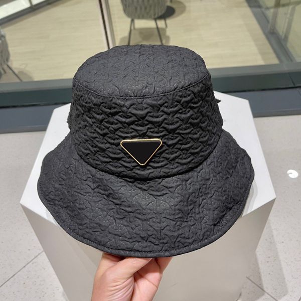 Designer Bucket Hat Hat Corean Version Fisherman Hat Triângulo Mulher Hat Hat Impation