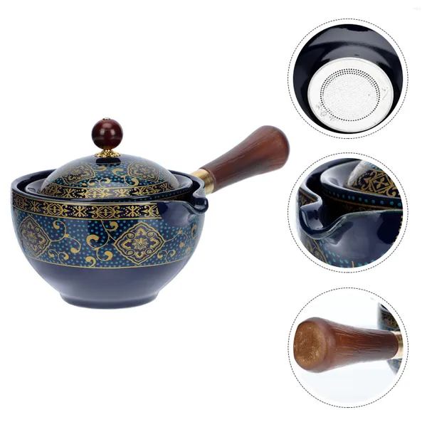 Dinnerware Define chaleira de cerâmica de chá de chá japonês cafeteira de porcelana japonesa Pote chinês Vintage Limpo de superfície Linheiro Latinho Teaware Copos de água xícaras de água