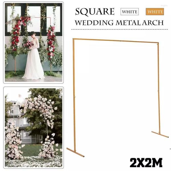 Partydekoration 2m x Hochzeit Hintergrundrahmen Schmiedeeisen dekorative Blumenständer Custom Square Bogen Regal Dekor Dekor