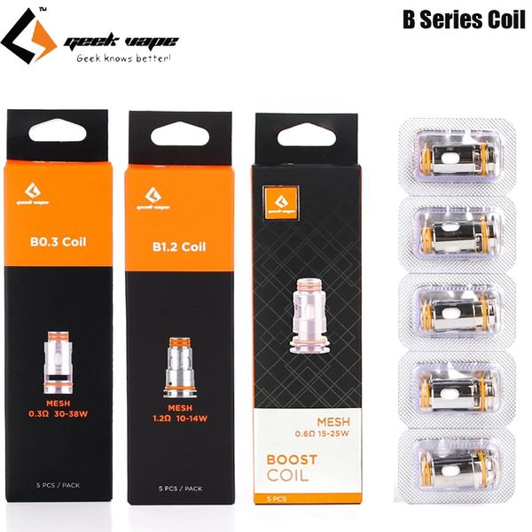 Bobina GeekVape serie B B0.4ohm / B0.6ohm /B0.3ohm/B1.2ohm/B0.2ohm Sostituzione per Aegis M100/Boost Plus/Hero/Mini 2/ Z Nano Tank/Z50/Zeus Nano2 Atomizzatore autentico