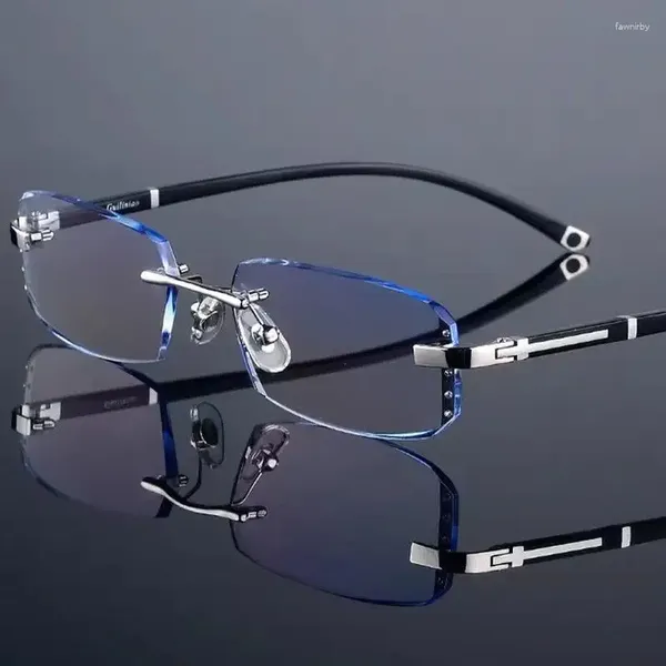 Óculos de sol cortados óculos presbiópicos sem moldura HD anti fadiga masculina presbiopia transparente
