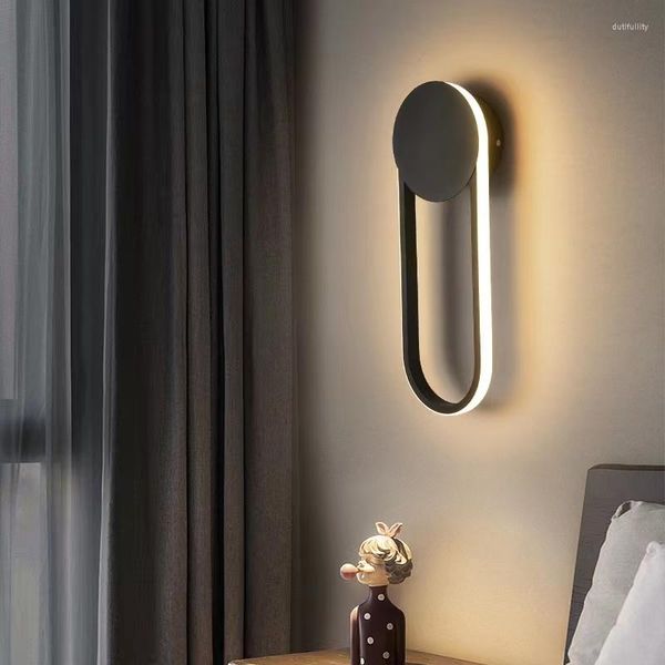 Lampade da parete Modern LED Light Gold Indoor Decor Sconce Long Strip Ring Nordic Living Room Kitchen Hall Camera da letto