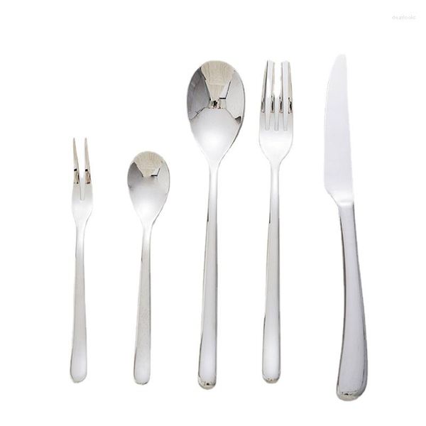 Set di stoviglie in acciaio inossidabile posate leggero set di lusso Specchio da cucina lucidatura classica coltelli da design ergonomico forchette e cucchiai