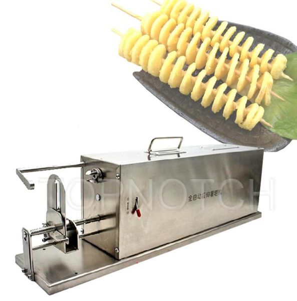 Elektrische Kartoffelspiralschneidermaschine Küche Tornado Spud Tower Maker Edelstahl und Karottenschneider Kommerziell5677428