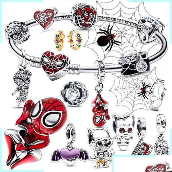 Accessori del fumetto 2023 Nuovo 925 Sterling Sier Pandora Spider carattere principessa fascino adatto per braccialetto originale femminile gioiello fai da te Dhc2T