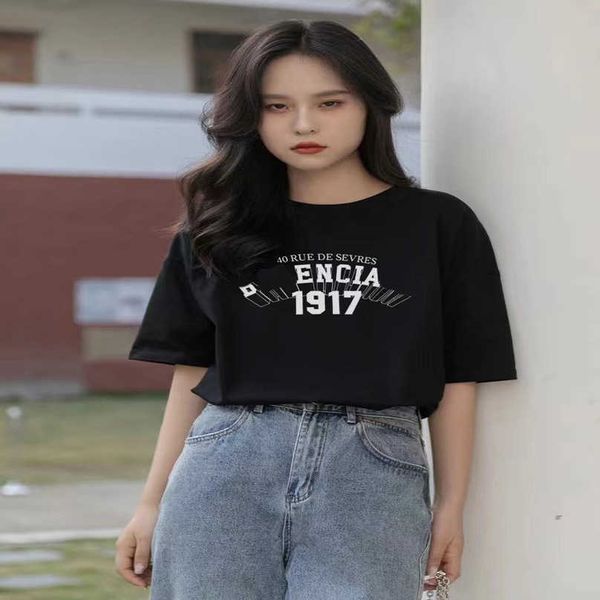 Luxus-Designer-Damen-T-Shirt High Edition Family Spring/Summer 1917 - 3D Classic Letter Print Sleeve T-Shirt