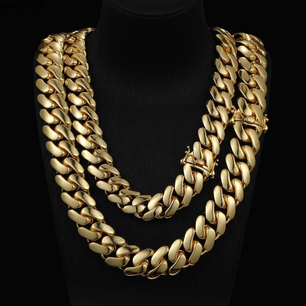 Schmuck Großhandel Bulk 10 Stück/Set 10-22mm 14K 18K 20K Gold Schweres Halsband Cubana Solid Miami Kubanische Gliederkette Halskette für Männer