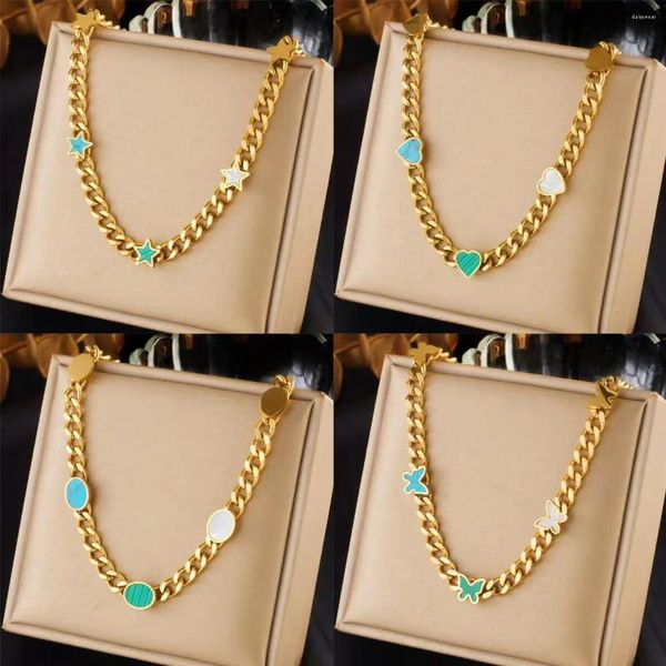 Ketten MEYRROYU 316 Edelstahl 2023 Unregelmäßige Zirkon Kabel Kette Frauen Retro Böhmischen Stil Luxus Prom Party Schmuck Zubehör