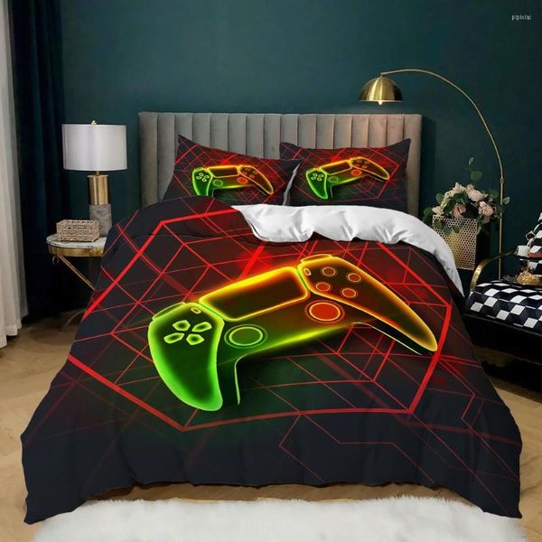 Bedding define o quarto do controlador gamepad para meninos jogos de edredão adolescente Conjunto de tampa de tamanho duplo jogo videogame de quadro