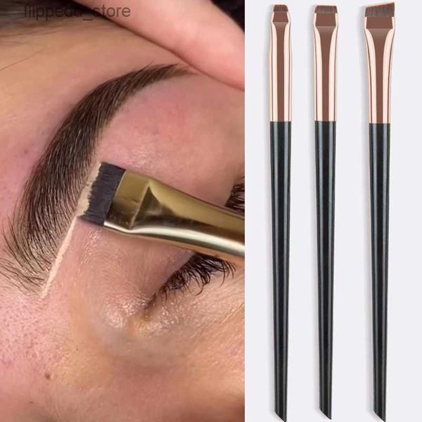 Make-up-Pinsel, Sdattor, 3 Stück, Klingen-Eyeliner-Pinsel, Augenbrauenpinsel, tragbar, flach, fein, Eyeliner, Augenbrauenkontur, Make-up-Pinsel, Kosmetik, Schönheit, Make-up, Q231110