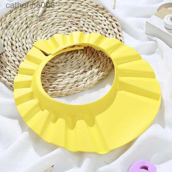 Toucas de banho Shampoo Cap Durável Baby Bath Visor Chapéu Ajustável Baby Shower Proteger Olho à prova de água Splashguard Cabelo Wash Shield para InfantL231111