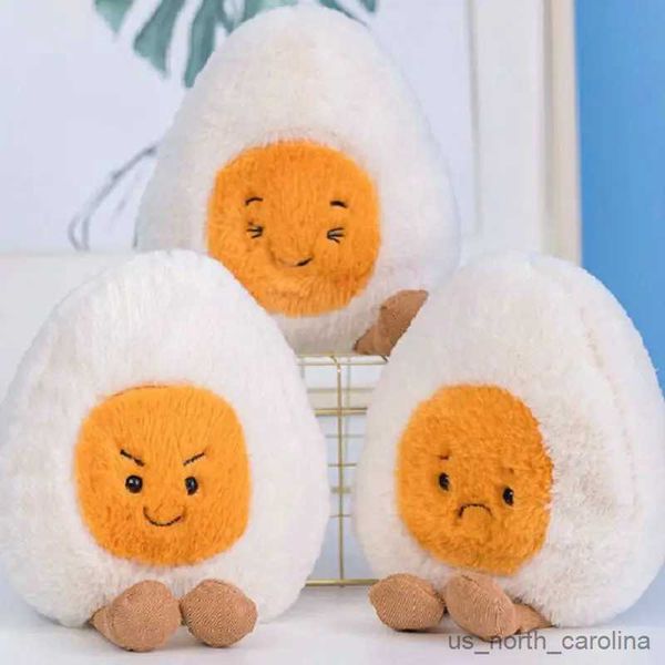 Animais de pelúcia fofos super macios ovos cozidos pelúcia fofinhos plushies boneca comida longa pelúcia diferentes emoções bebê apaziguar brinquedos crianças r231110