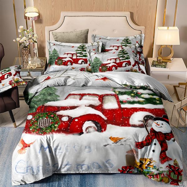 Bettwäsche-Sets, Weihnachts-Schneemann-Bettbezug-Set, weiß, Einzelbett, Doppelbett, Winter-Bettwäsche-Set, Queen-Size-Bett, Doppelbett, volle Größe, für Kinder, Kinder, Jungen, Geschenk 231110