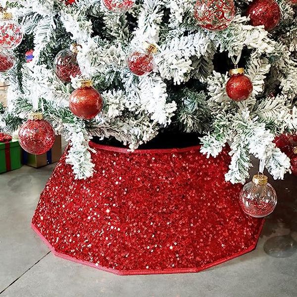 Decoração de árvore de Natal lantejoulas base de árvore de Natal enfeites hexágono e circunferência da árvore dodecágono